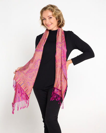 Sitar Reversible Scarf - Azalea Paisley