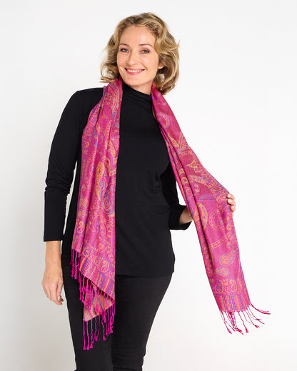 Sitar Reversible Scarf - Azalea Paisley