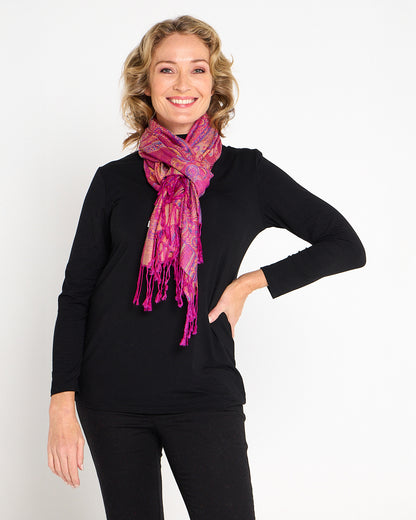 Sitar Reversible Scarf - Azalea Paisley