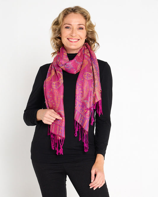 Sitar Reversible Scarf - Azalea Paisley