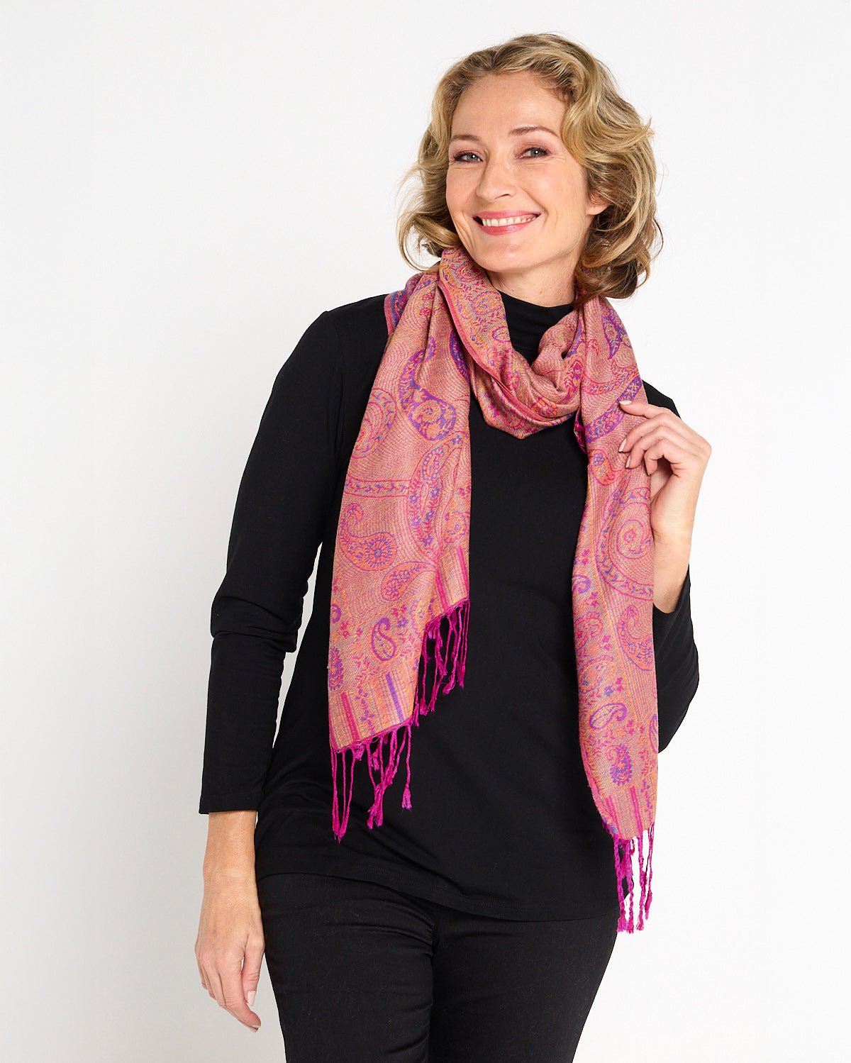 Sitar Reversible Scarf - Azalea Paisley