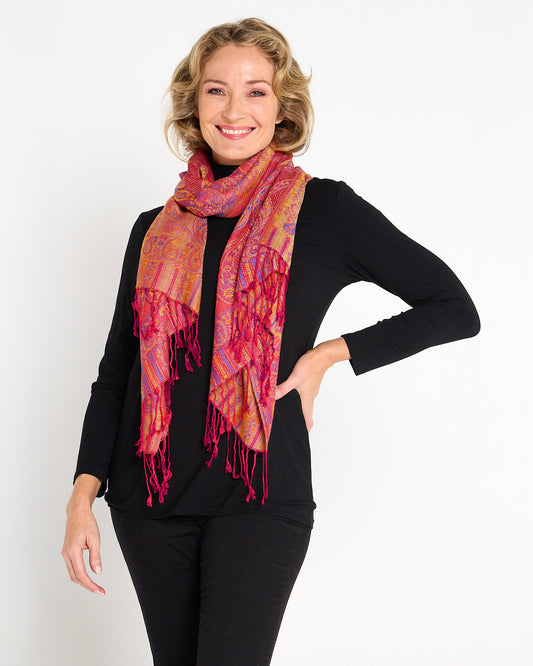Sitar Reversible Scarf - Sunstone Paisley