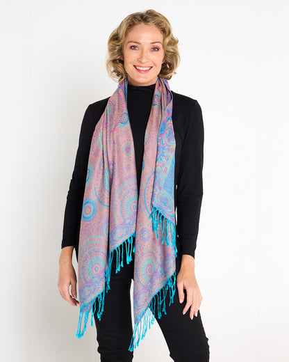 Sitar Reversible Scarf - Opal Mandala