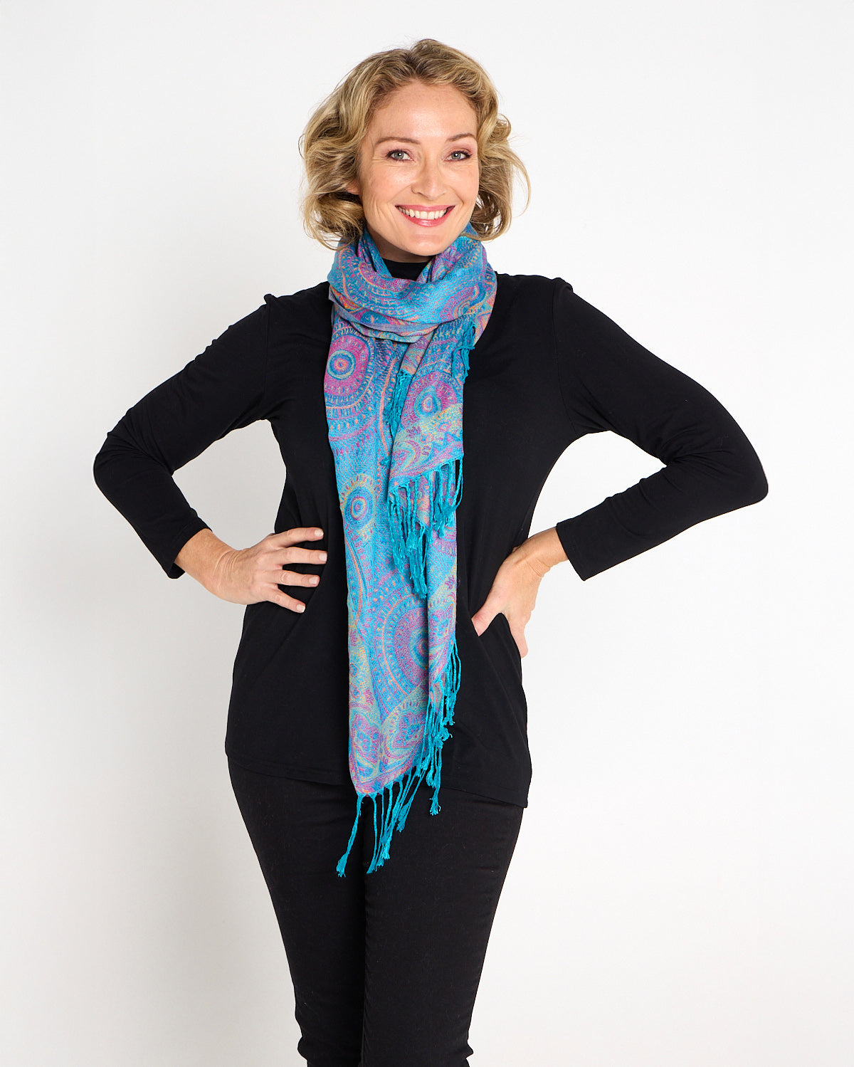 Sitar Reversible Scarf - Opal Mandala