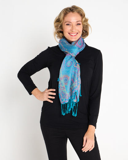 Sitar Reversible Scarf - Opal Mandala