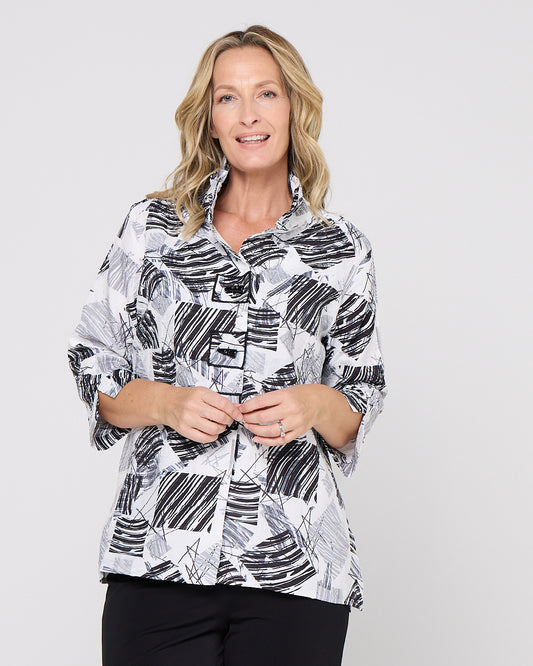 Monochrome Sketch Jacket - Black White