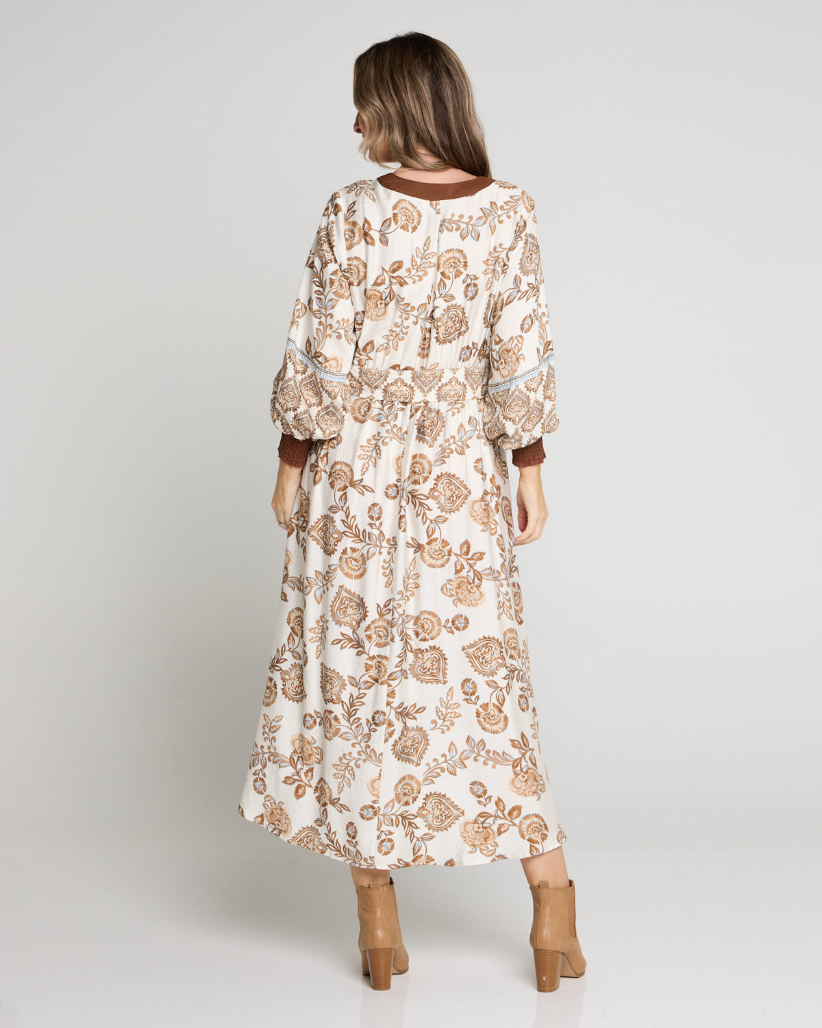 Skylar Dress - Cocoa Jacobean