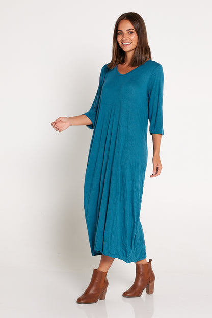 Sleeved Zoe Dress - Teal