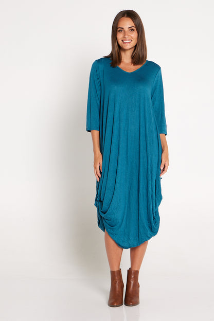 Sleeved Zoe Dress - Teal