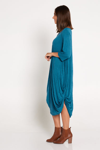 Sleeved Zoe Dress - Teal