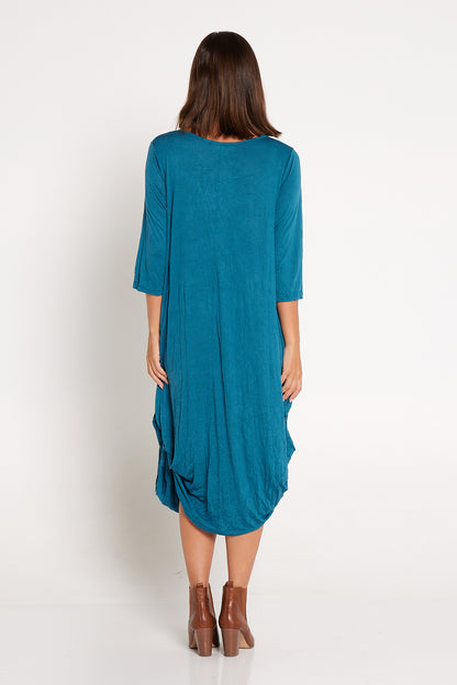 Sleeved Zoe Dress - Teal