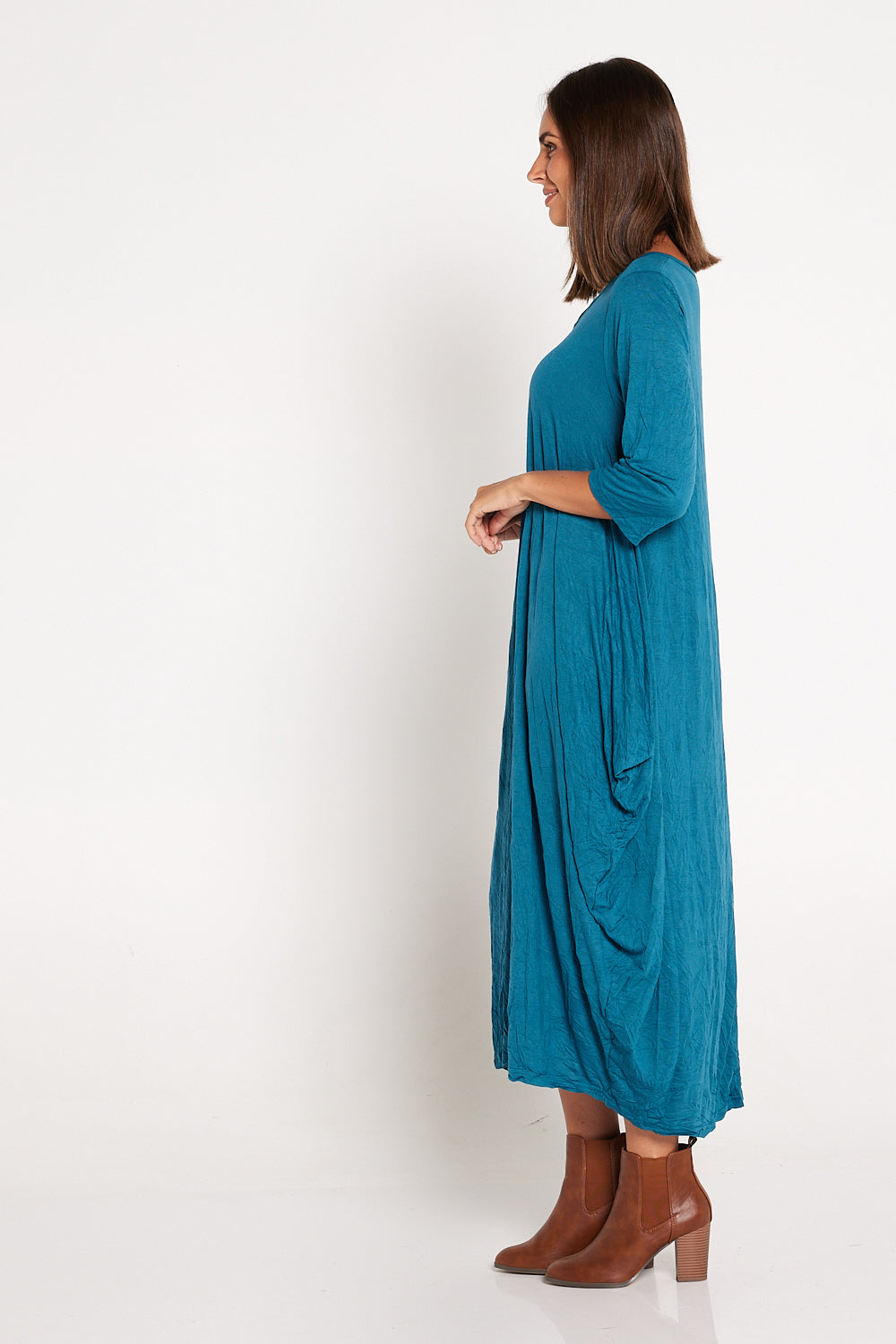 Sleeved Zoe Dress - Teal