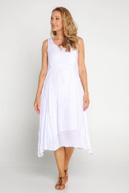 Sleeveless Waterhouse Dress - White