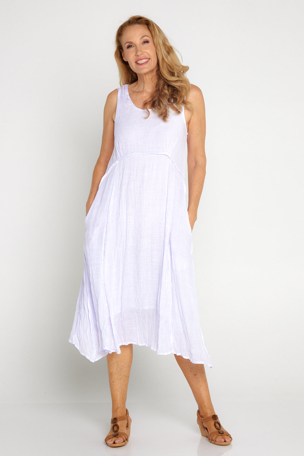 Sleeveless Waterhouse Dress - White