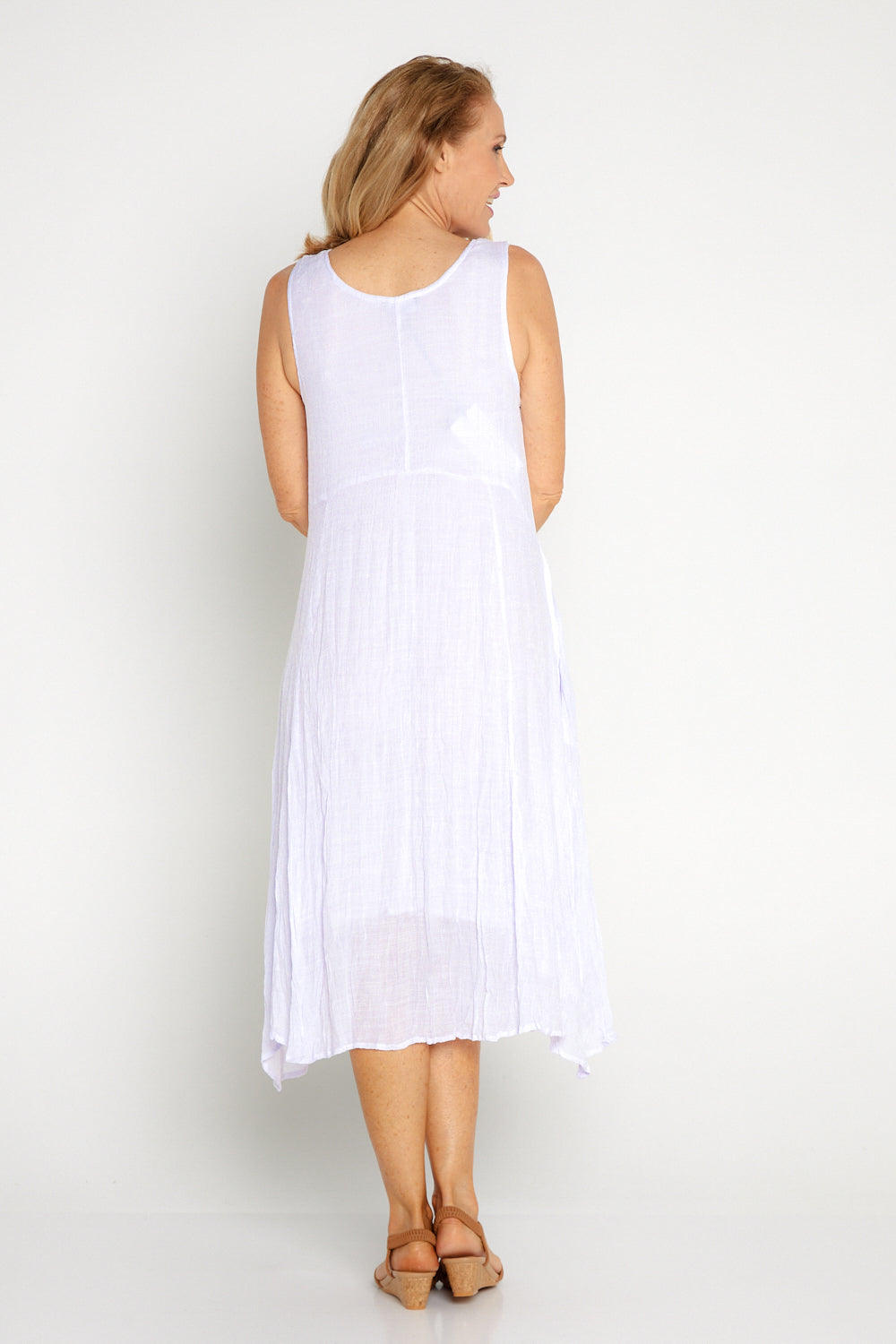 Sleeveless Waterhouse Dress - White
