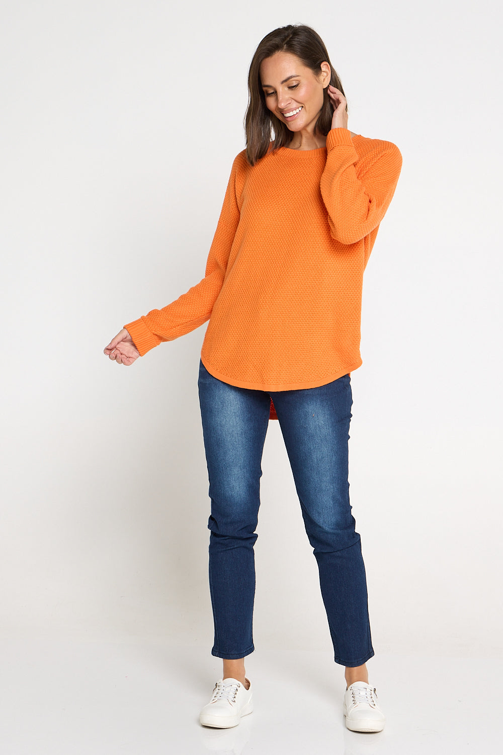 Brenda Waffle Knit - Orange