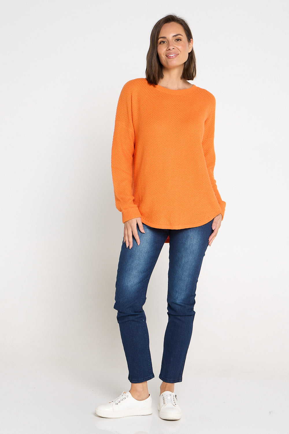 Brenda Waffle Knit - Orange