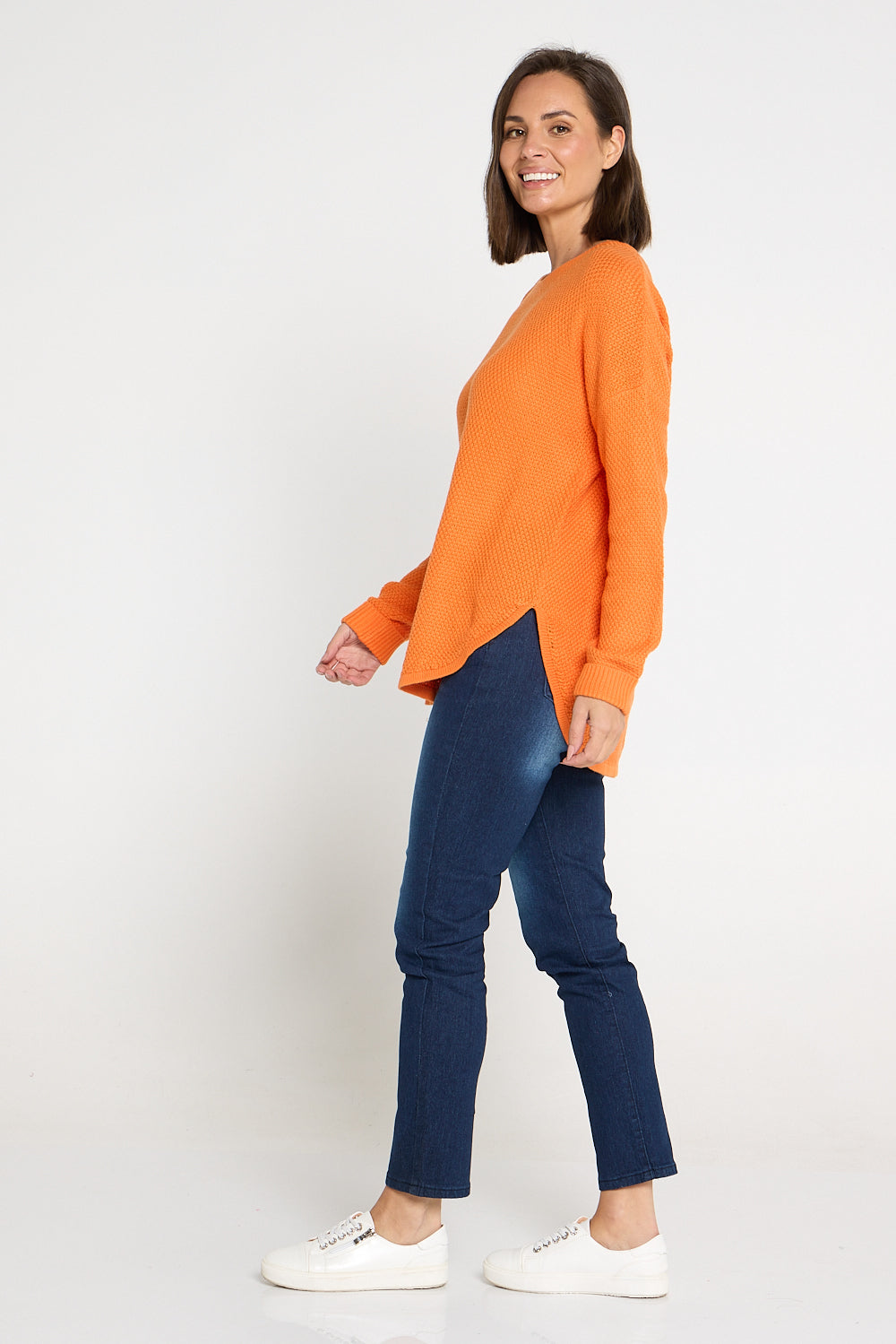 Brenda Waffle Knit - Orange