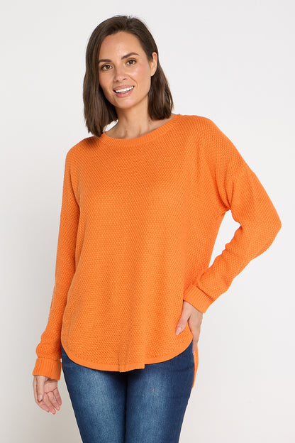 Brenda Waffle Knit - Orange