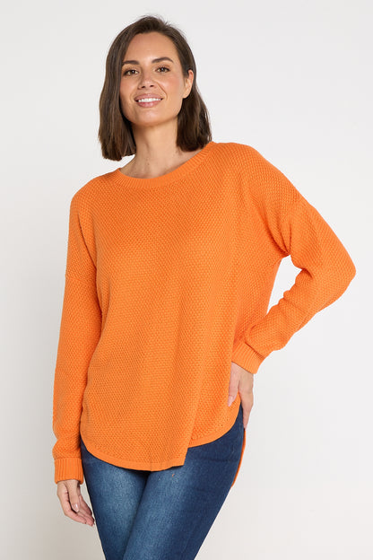 Brenda Waffle Knit - Orange