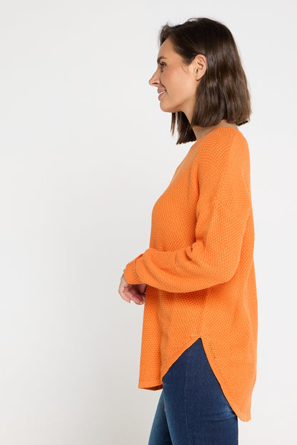 Brenda Waffle Knit - Orange