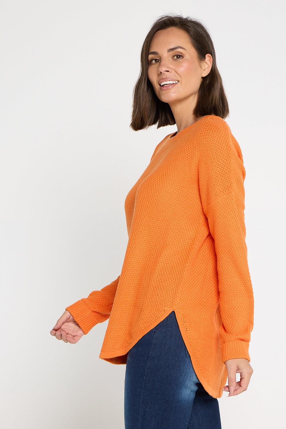 Brenda Waffle Knit - Orange