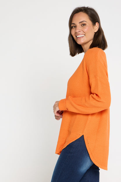 Brenda Waffle Knit - Orange