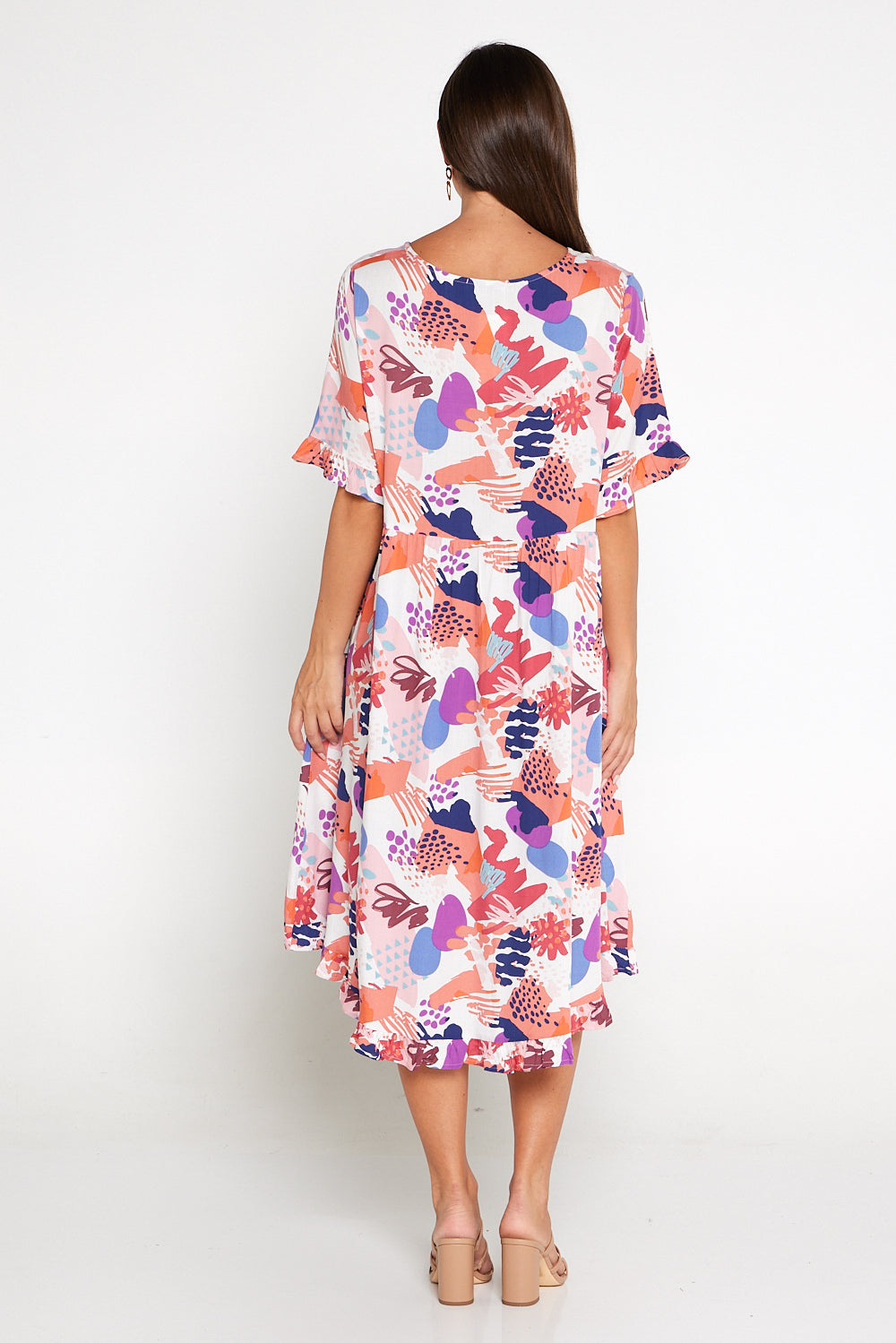 Rollingwood Dress - Coral Collage