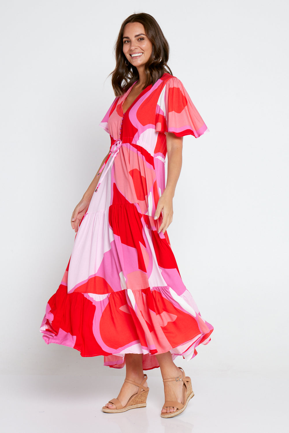 Soraya Maxi Dress - Red/Pink