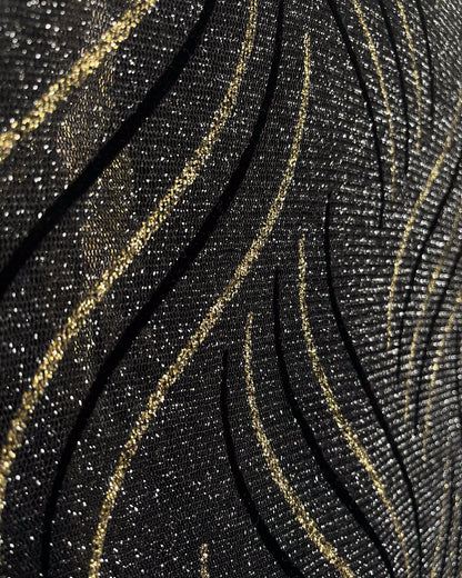 Sparkle Cape Top - Black/Gold