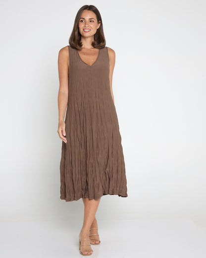 Stella Sleeveless Dress - Latte