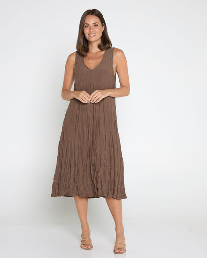 Stella Sleeveless Dress - Latte