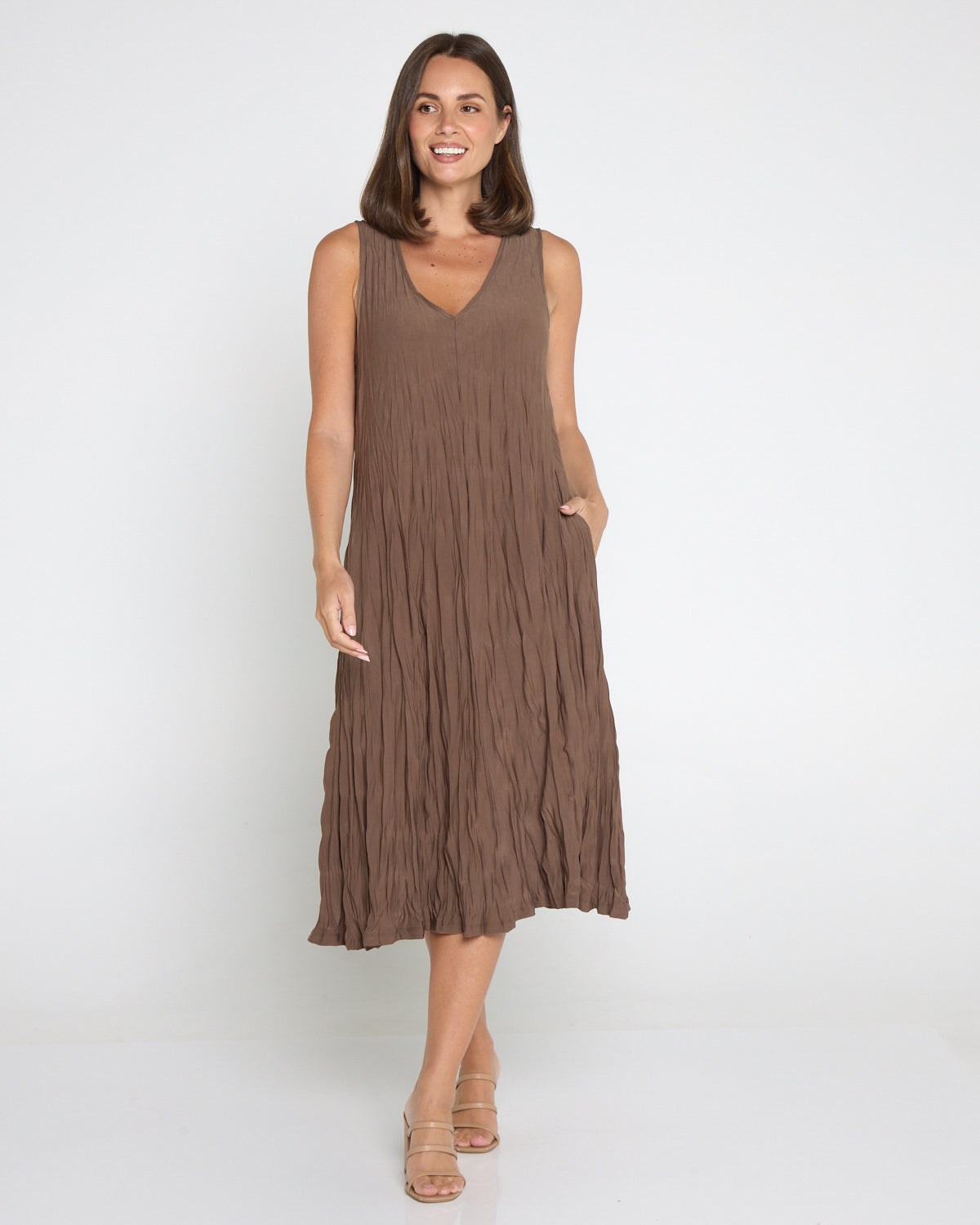 Stella Sleeveless Dress - Latte