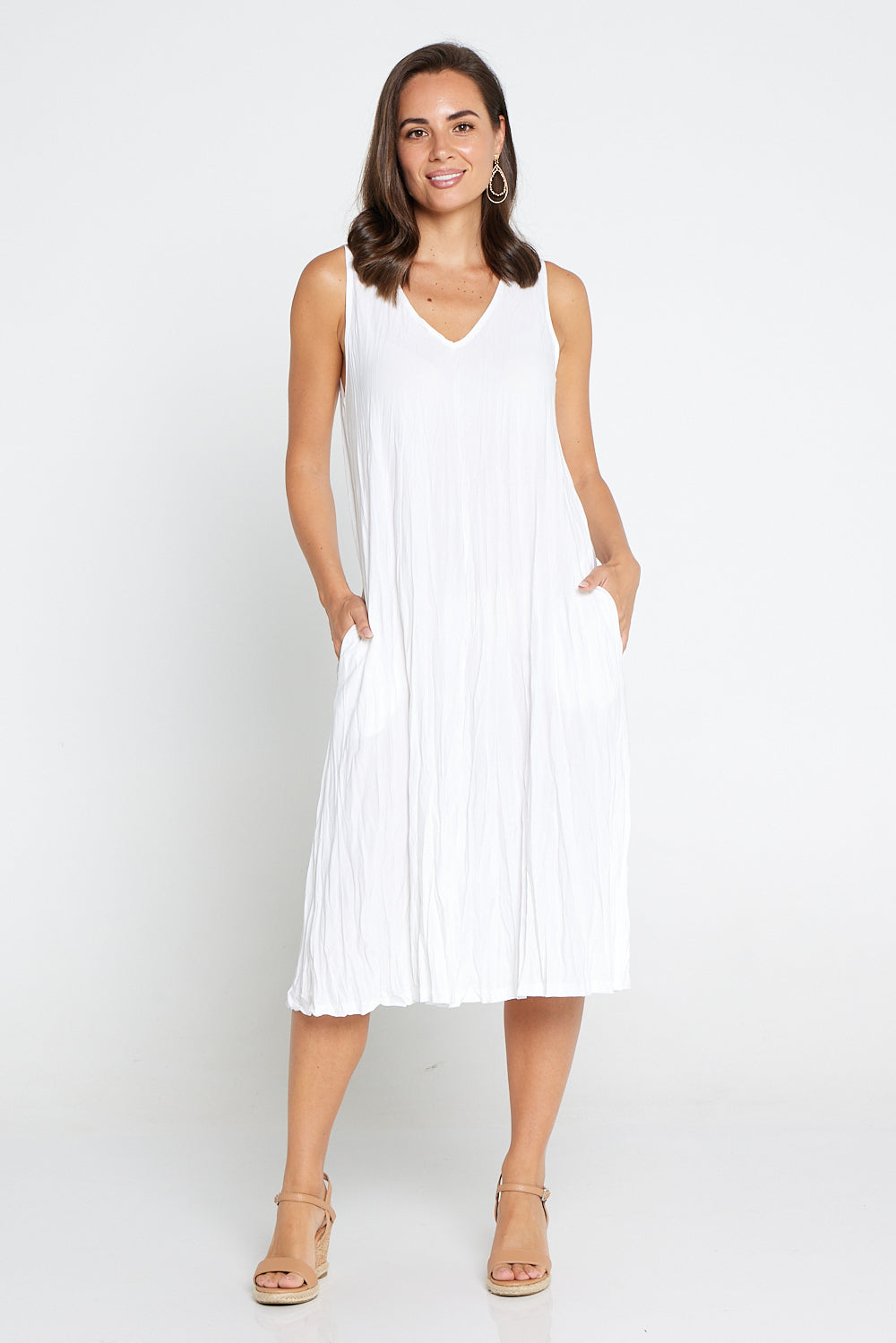 Stella Sleeveless Dress - White