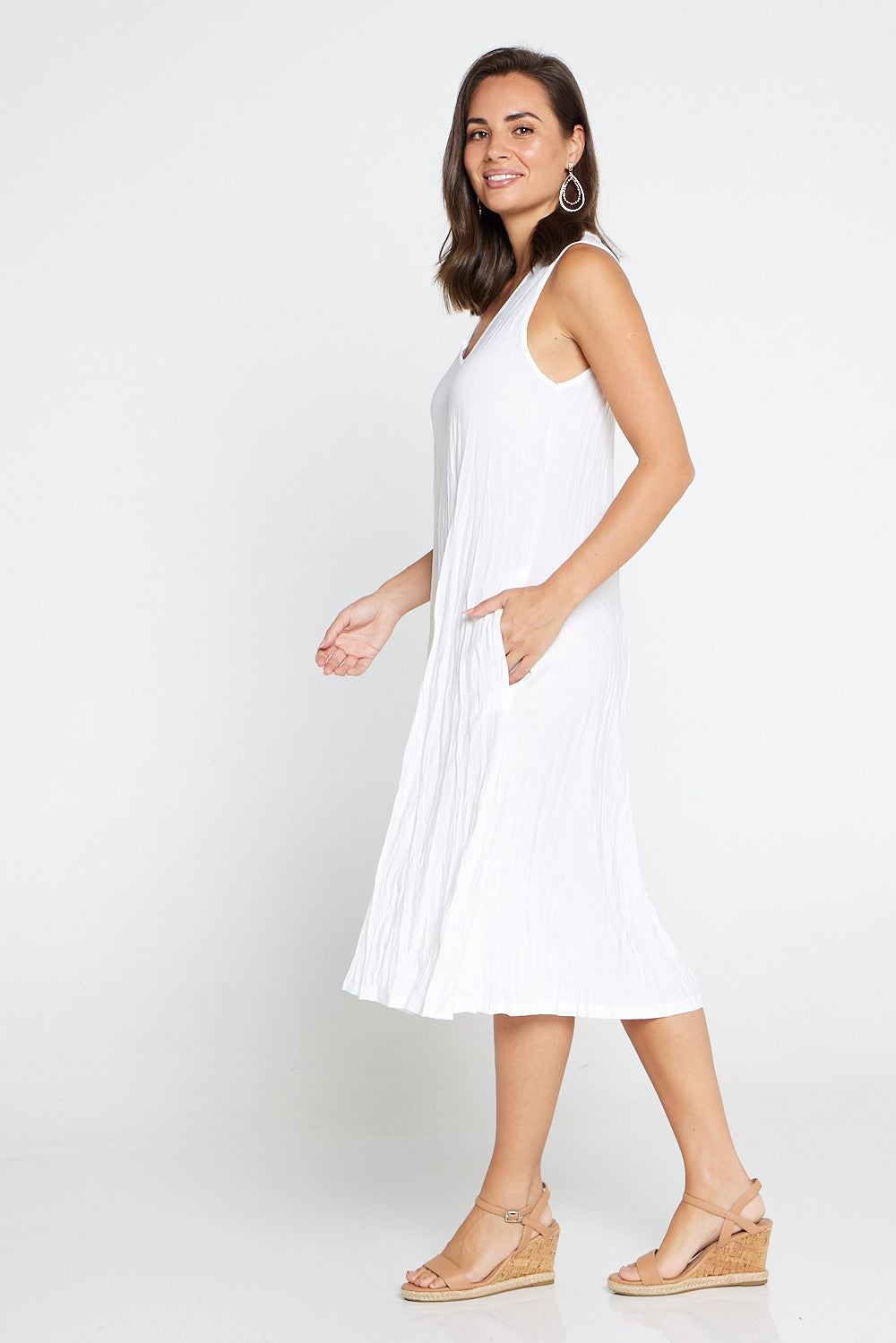 Stella Sleeveless Dress - White