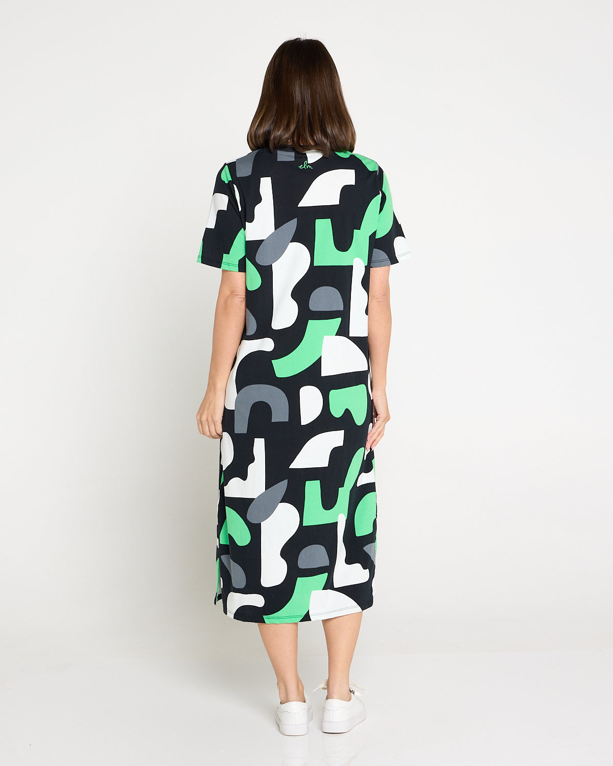 Stijl Cotton Tee Dress - Abstract Yardage Print