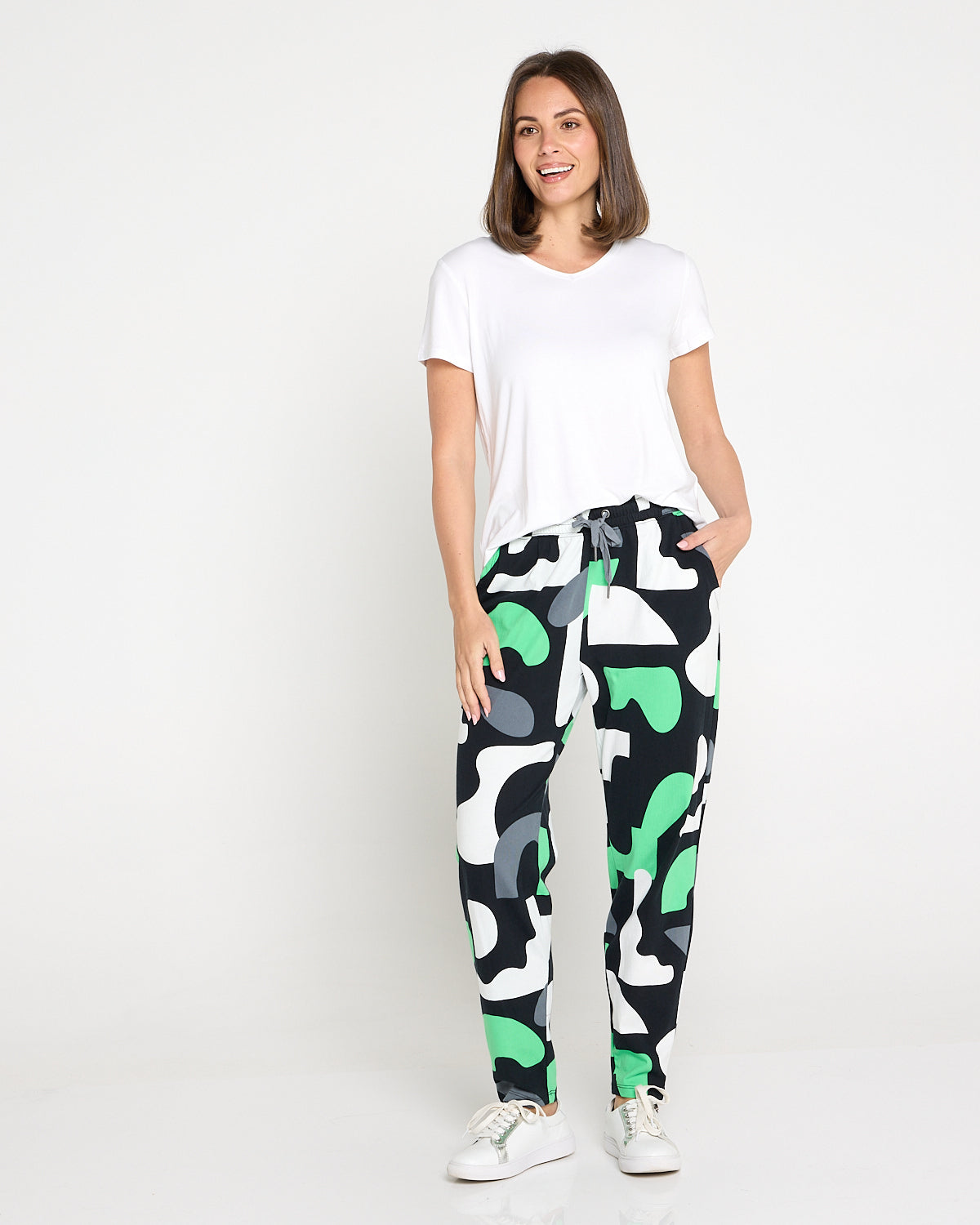 Stijl Cotton Track Pants - Abstract Yardage Print