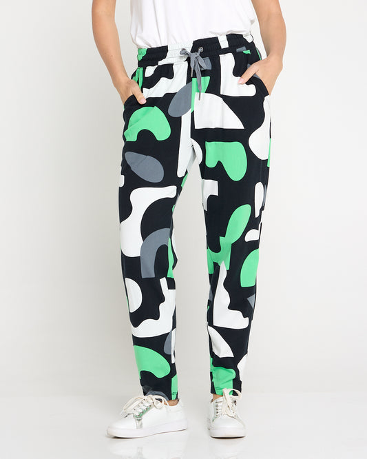 Stijl Cotton Track Pants - Abstract Yardage Print