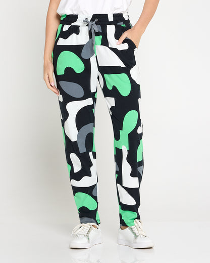 Stijl Cotton Track Pants - Abstract Yardage Print