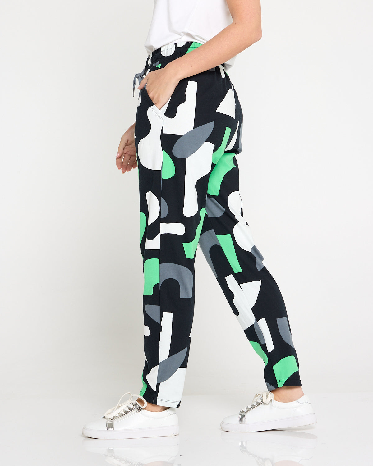 Stijl Cotton Track Pants - Abstract Yardage Print