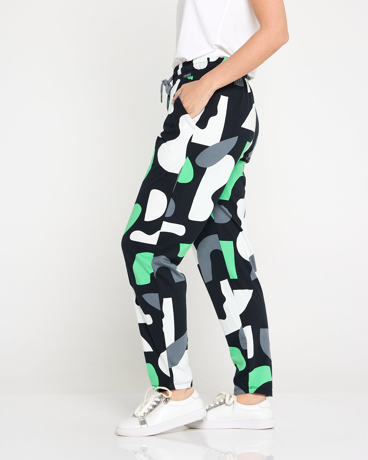 Stijl Cotton Track Pants - Abstract Yardage Print