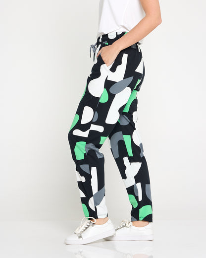 Stijl Cotton Track Pants - Abstract Yardage Print