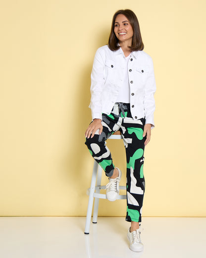 Stijl Cotton Track Pants - Abstract Yardage Print