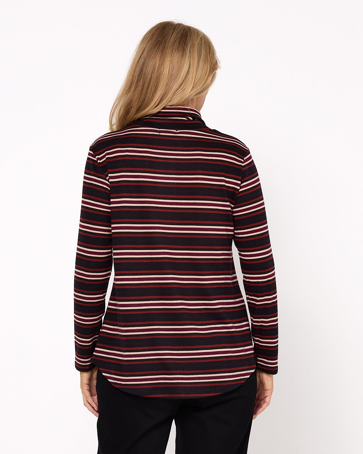 Tallarook Top - Burgundy Stripe