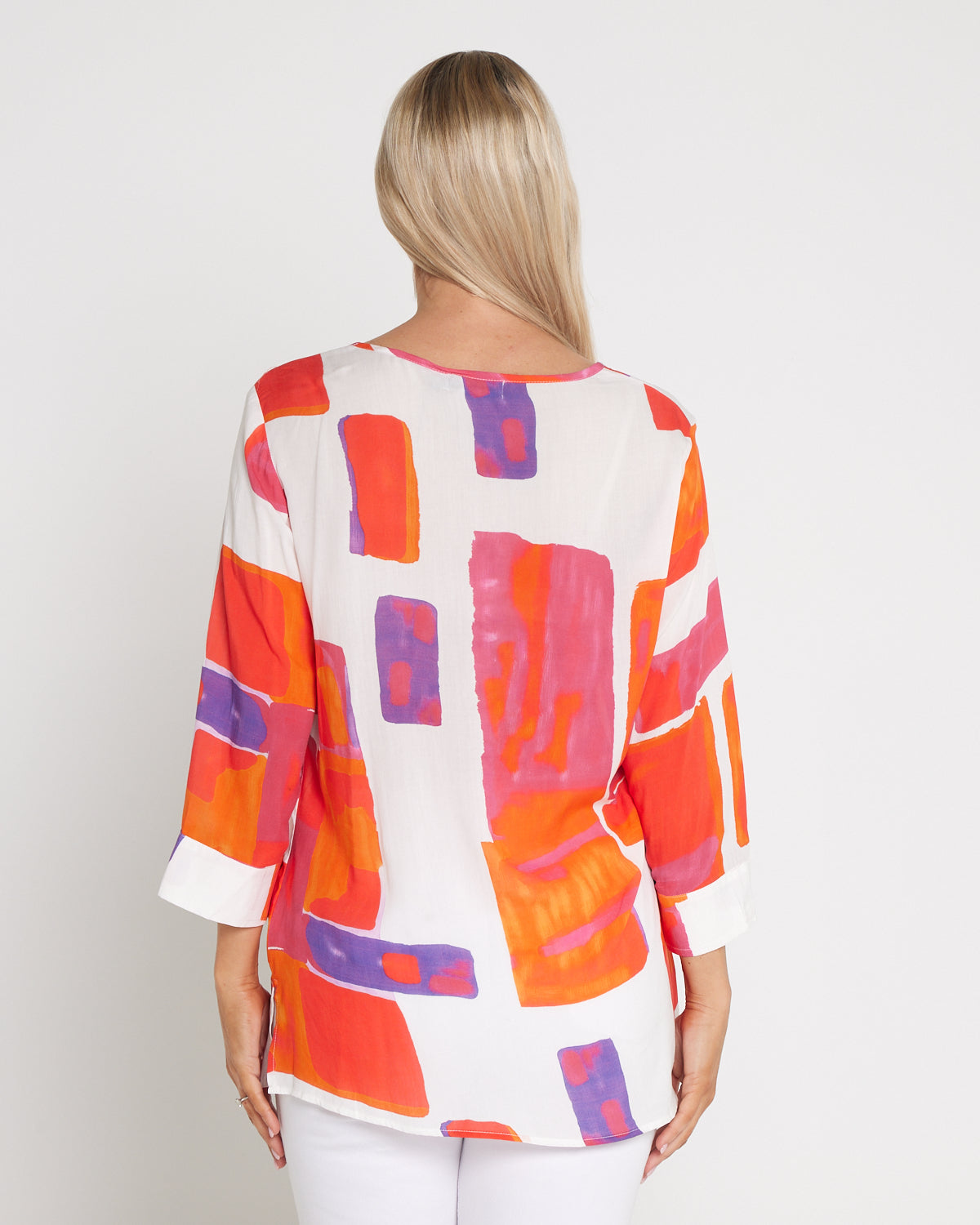 Summer Rainbow Kimono Sleeve Top - Sunset Glow