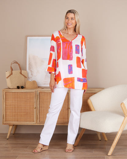 Straight Leg Pull On Stretch Jeans - White