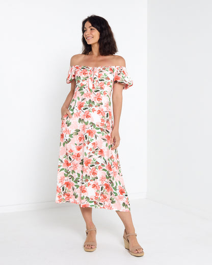 Sunshine Dress - Melon Floral: styled view