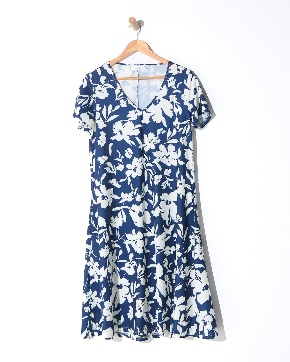 Christobel No Iron Dress - Navy Floral: styled view