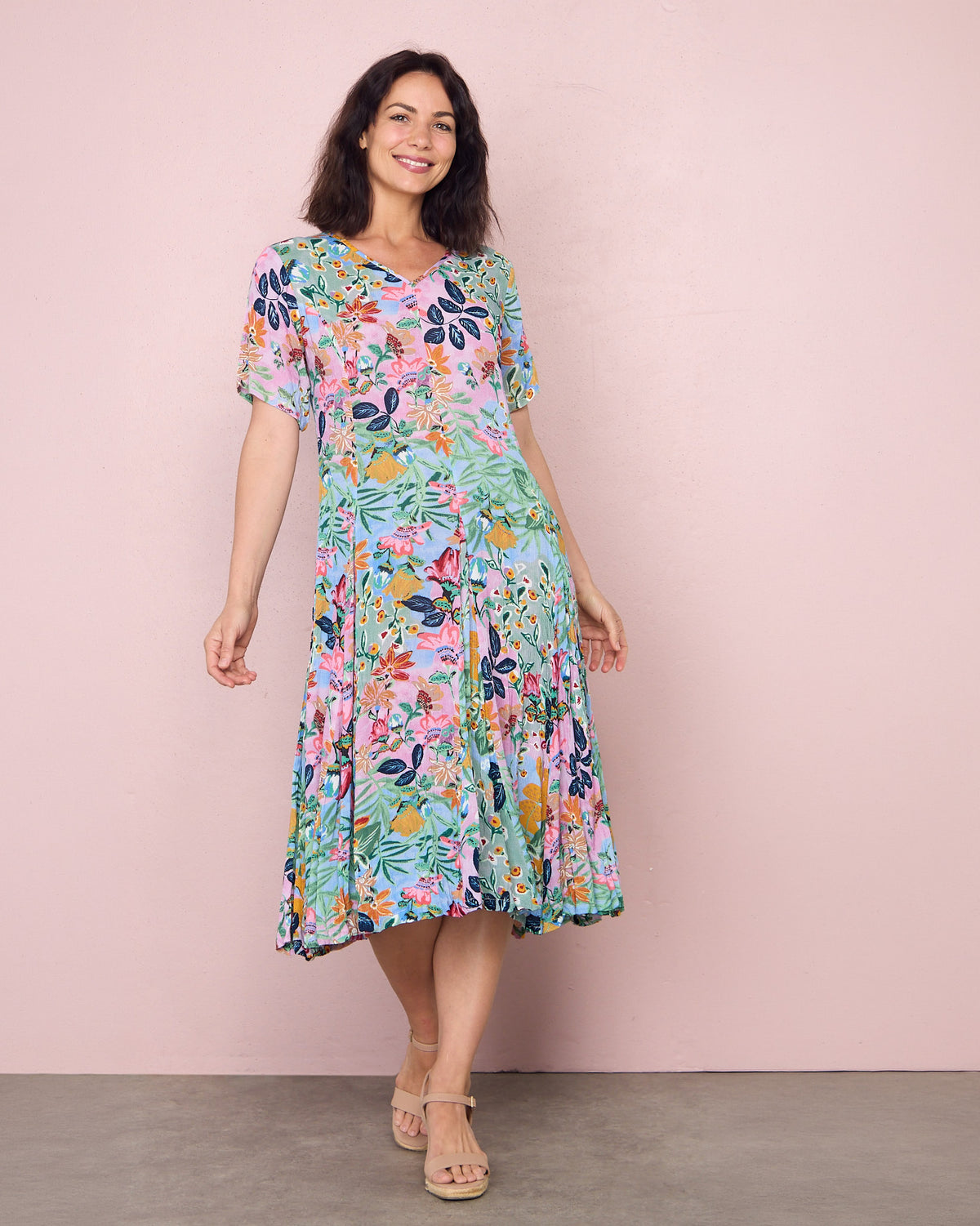 Halstead Godet Swing Dress - Sur Mer