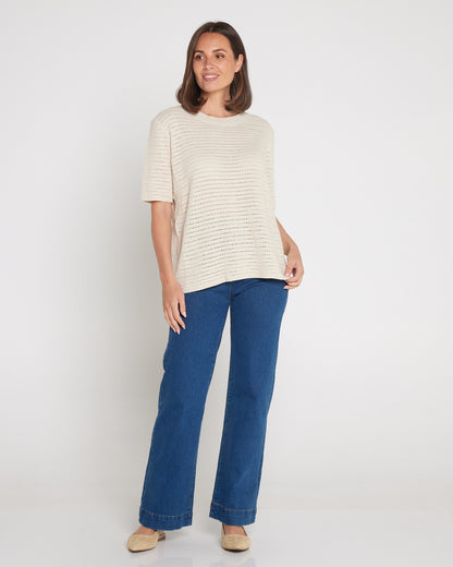 Sylvie Knit Tee - Canvas